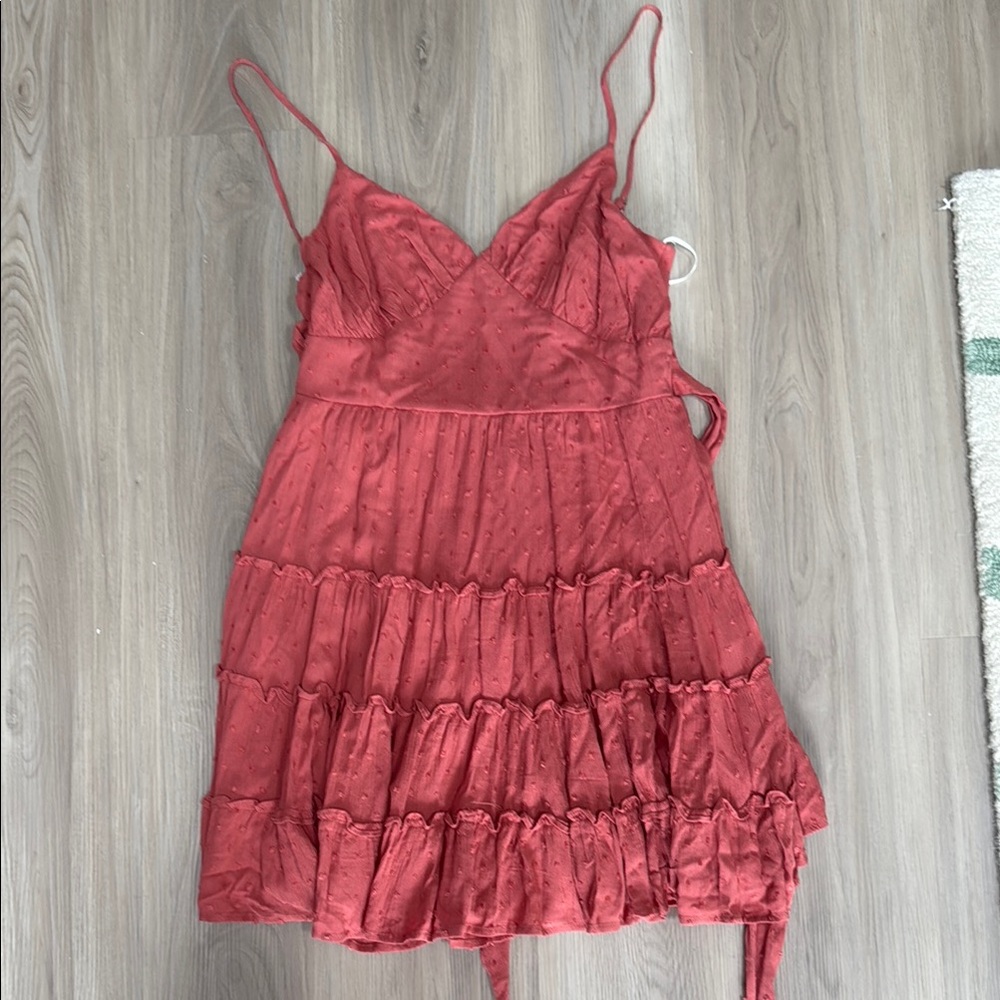 Altar'd State Red Tiered Mini Dress
